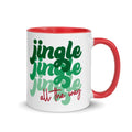Jingle Jingle Jingle All The Way Lined Red Glossy Mug