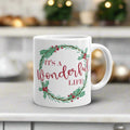 It’s A Wonderful Life Holly Wreath Christmas Glossy Coffee Mug
