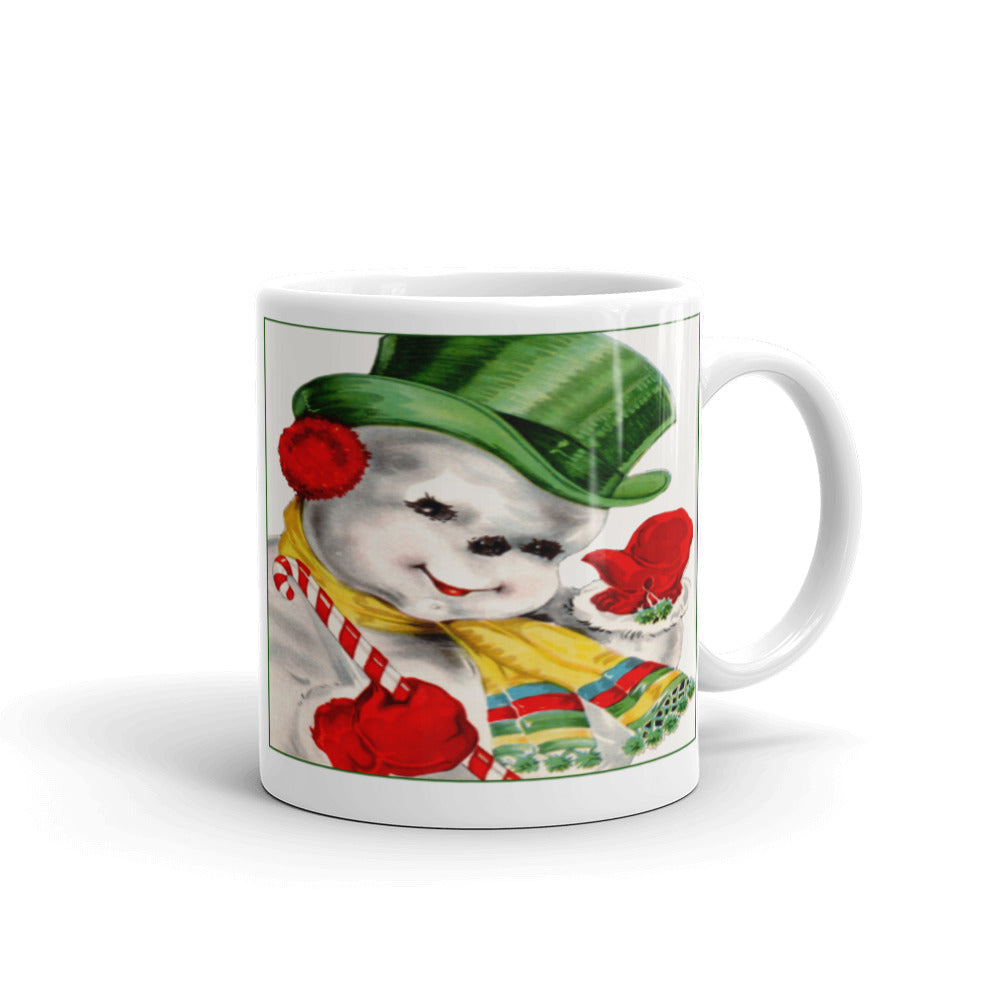 Snowman Christmas Mug - Retro Style