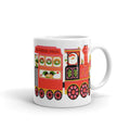 Christmas Santa Train Mid Century Retro Christmas Print Glossy Mug