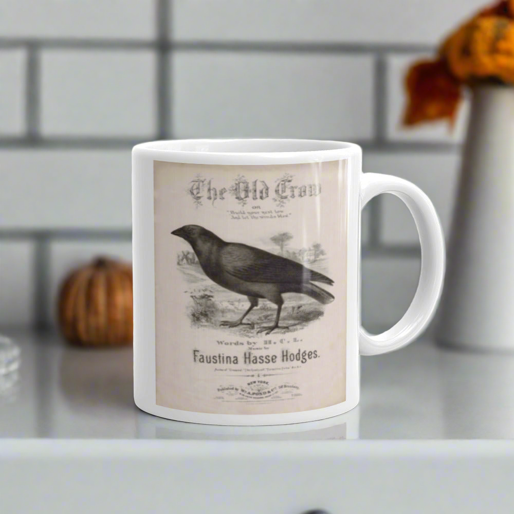 The Old Crow Mug Retro Vintage Sheet Music Halloween Coffee Mug