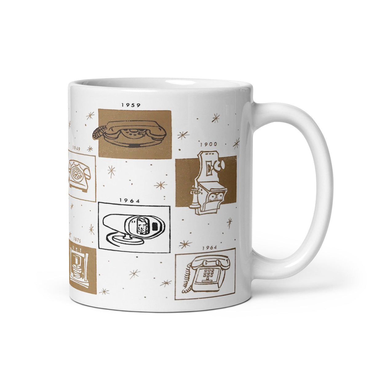 Mid Century Style Telephones Mug - Retro Style