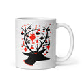 Reindeer With Ornaments Mid Century Retro Christmas Print Glossy Mug