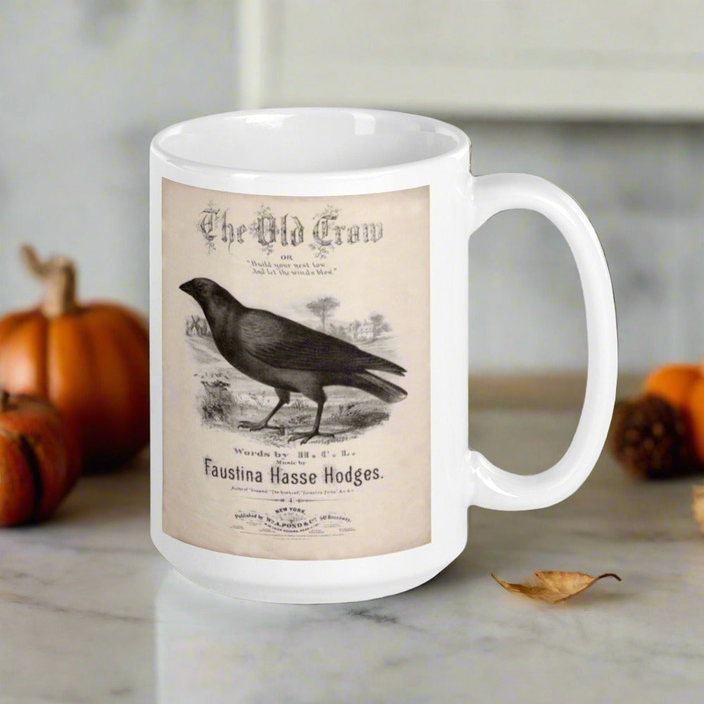 The Old Crow Mug Retro Vintage Sheet Music Halloween Coffee Mug