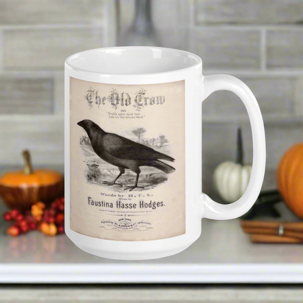 The Old Crow Mug Retro Vintage Sheet Music Halloween Coffee Mug