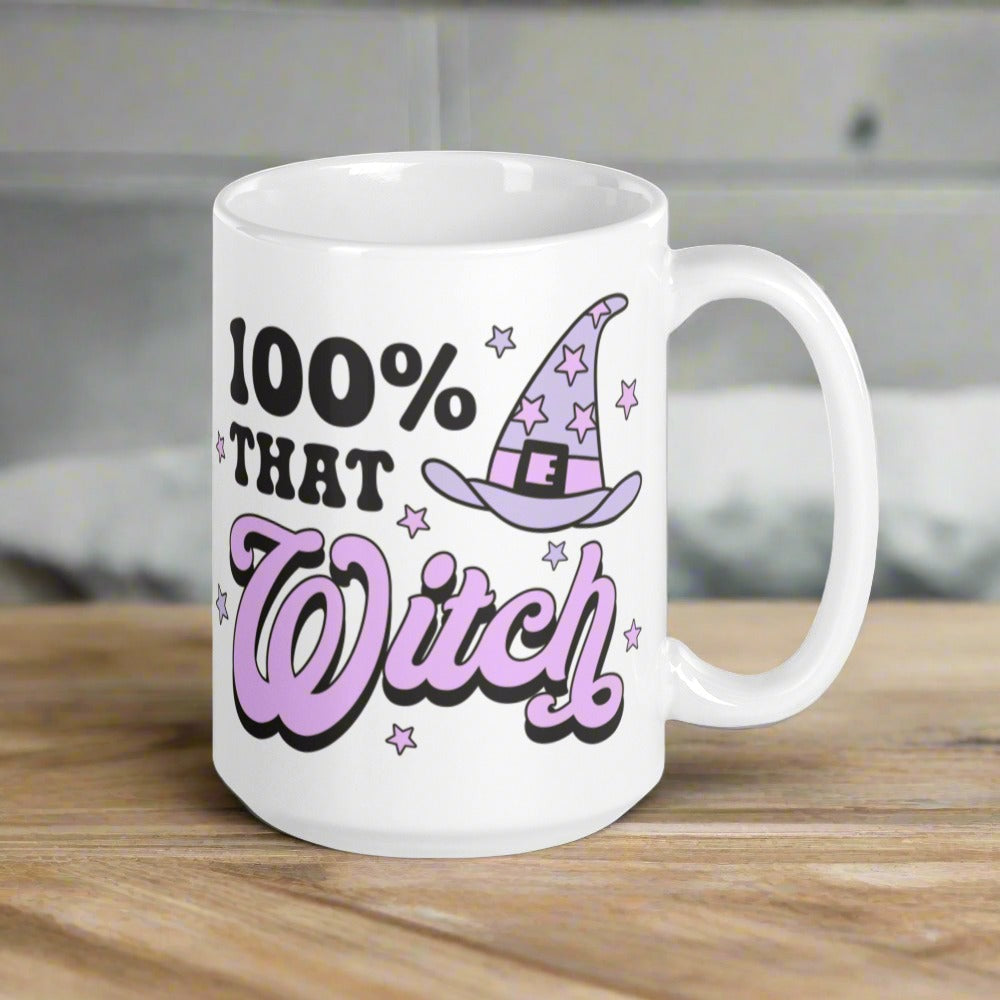 100% That Witch Halloween Celestial Glossy Coffee Mug