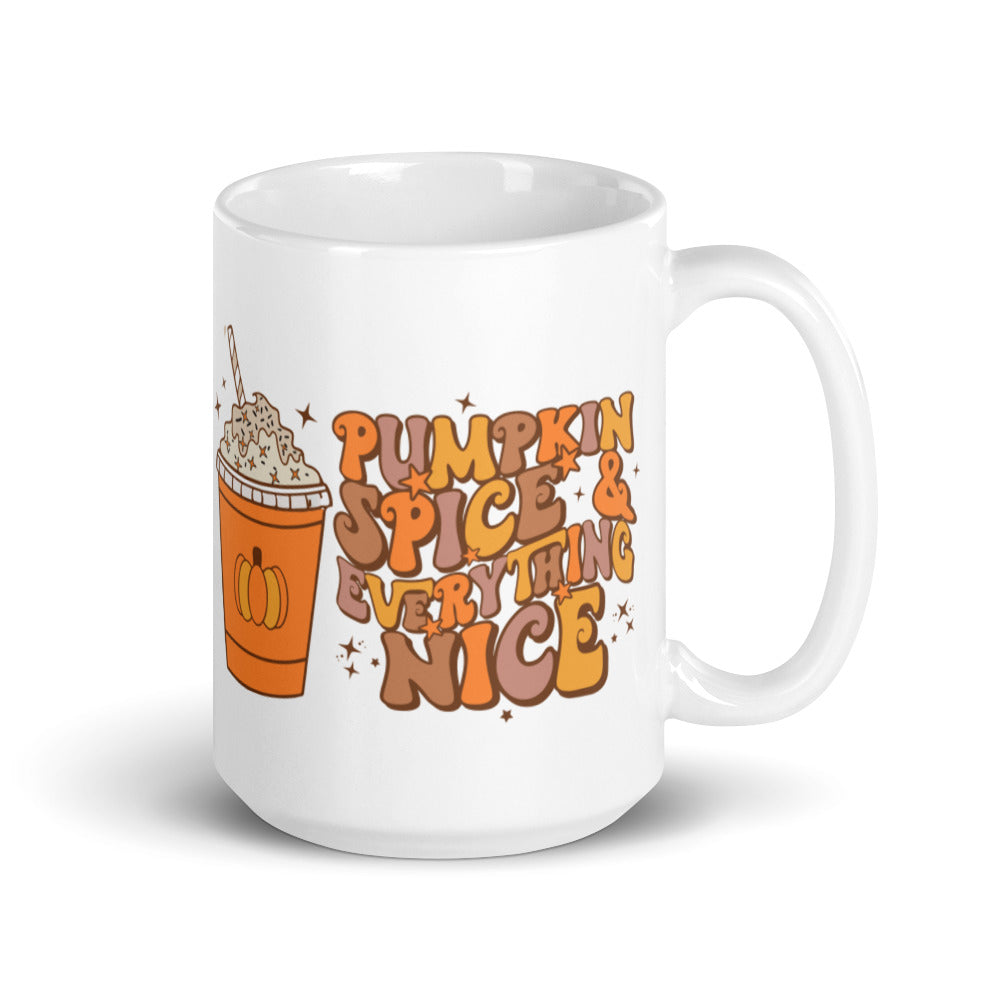 Pumpkin Spice And Everything Nice Fall Autumn Glossy Mug