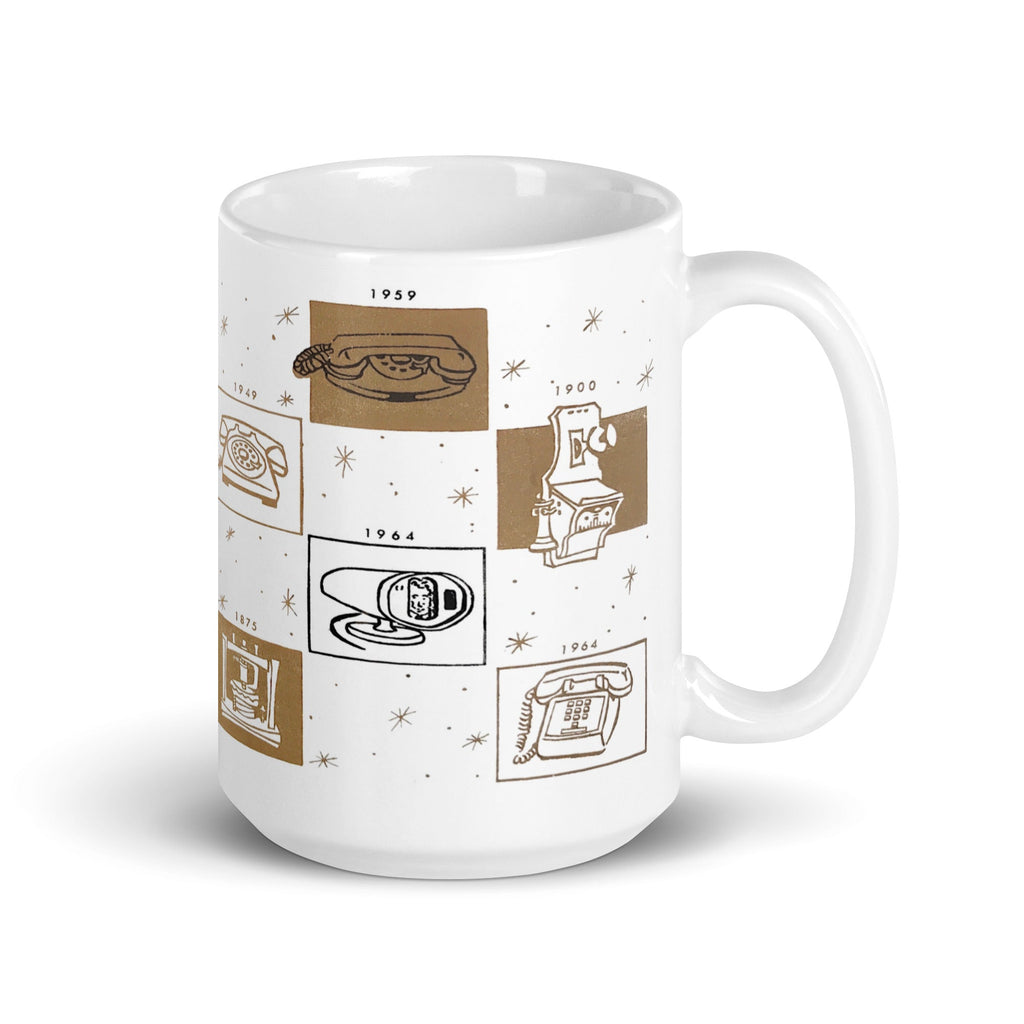 Mid Century Style Telephones Mug - Retro Style