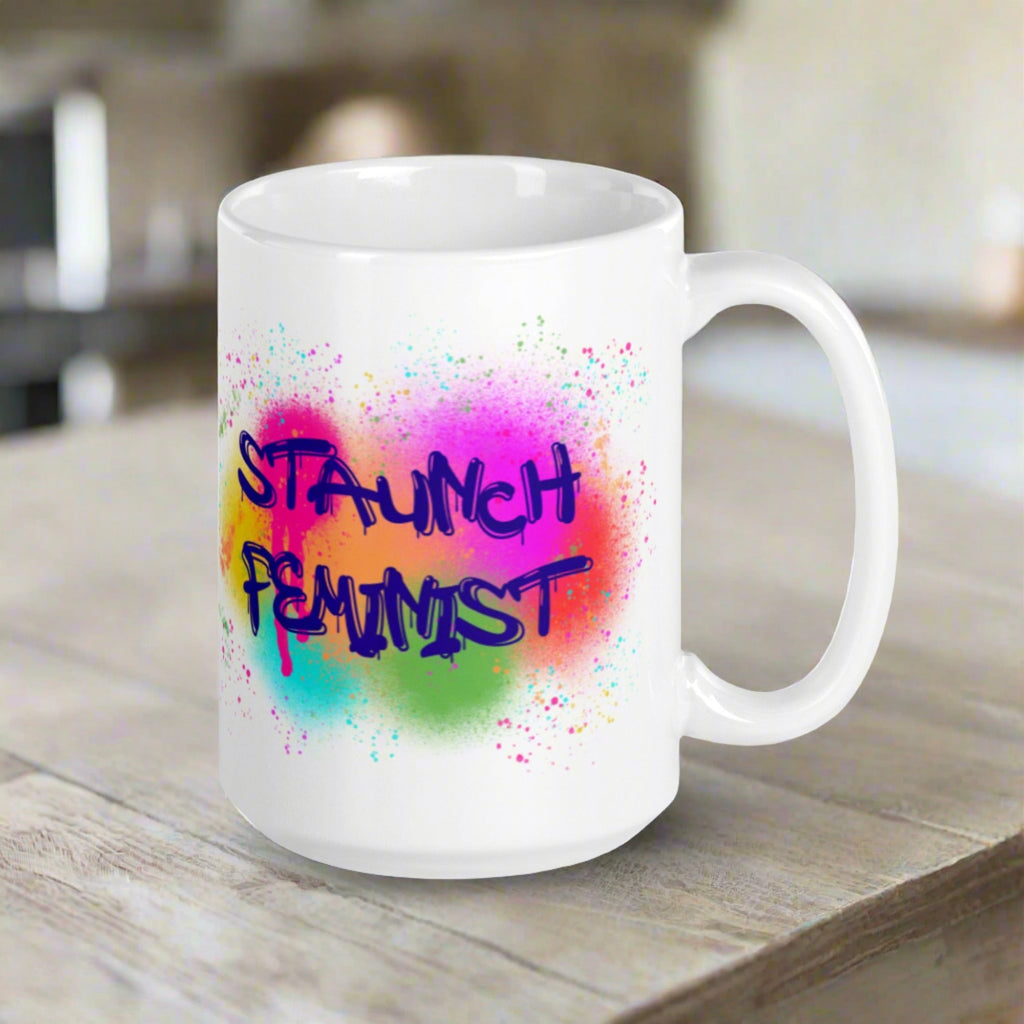 Staunch Feminist Graffiti Glossy Mug