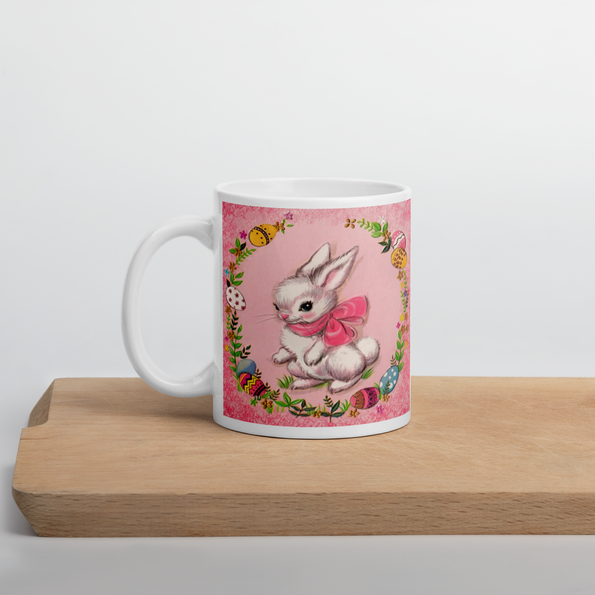 Spring Bunny 1950s Retro Easter Kitsch Glossy Coffee Mug