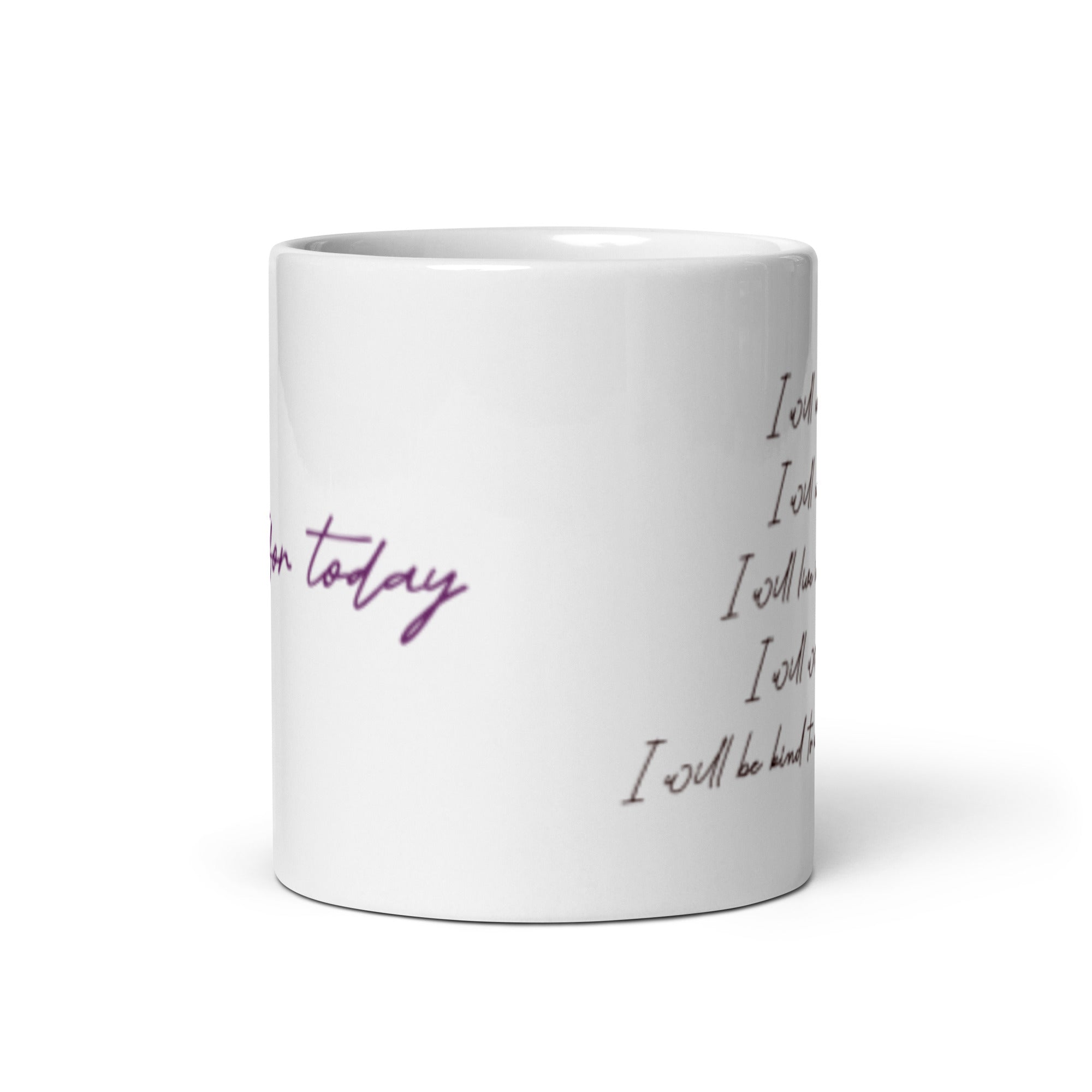 Just for Today Reiki Principle White Glossy Mug