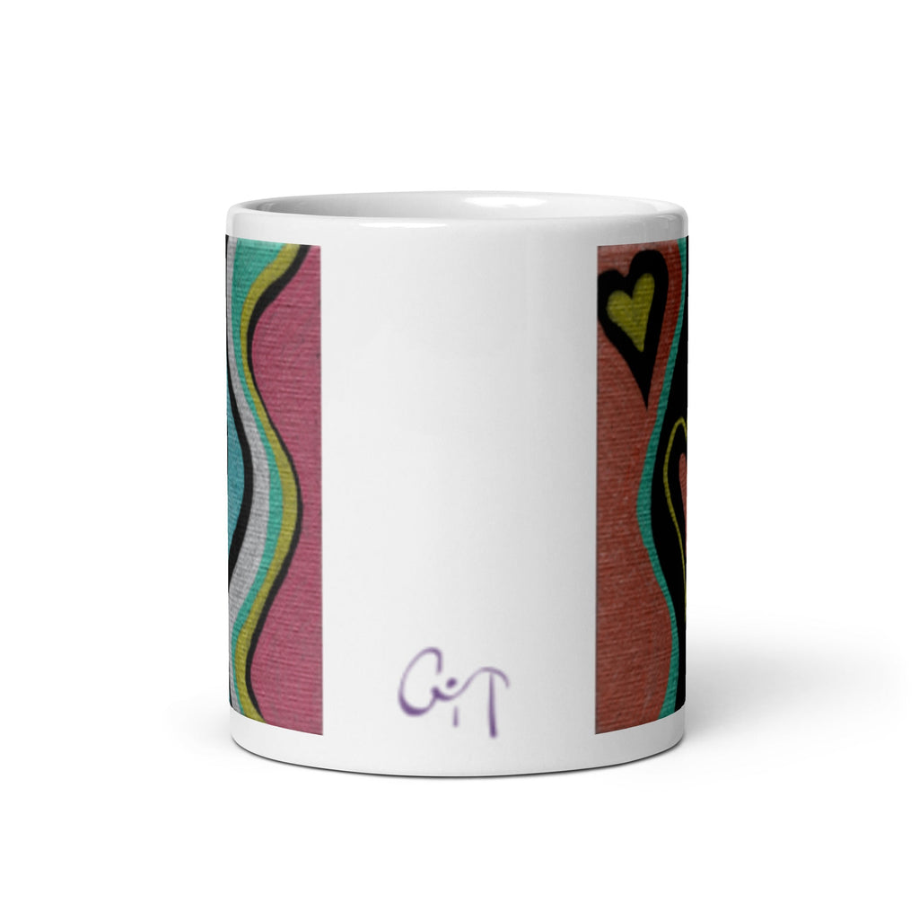 Love Finds A Way - Original Artwork by Caden Caraco on White Glossy Mug - Available in 12, 15, and 20 Ounces