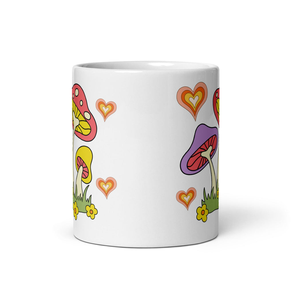 70s Retro Mushroom Coffee Mug Glossy Ceramic Mug
