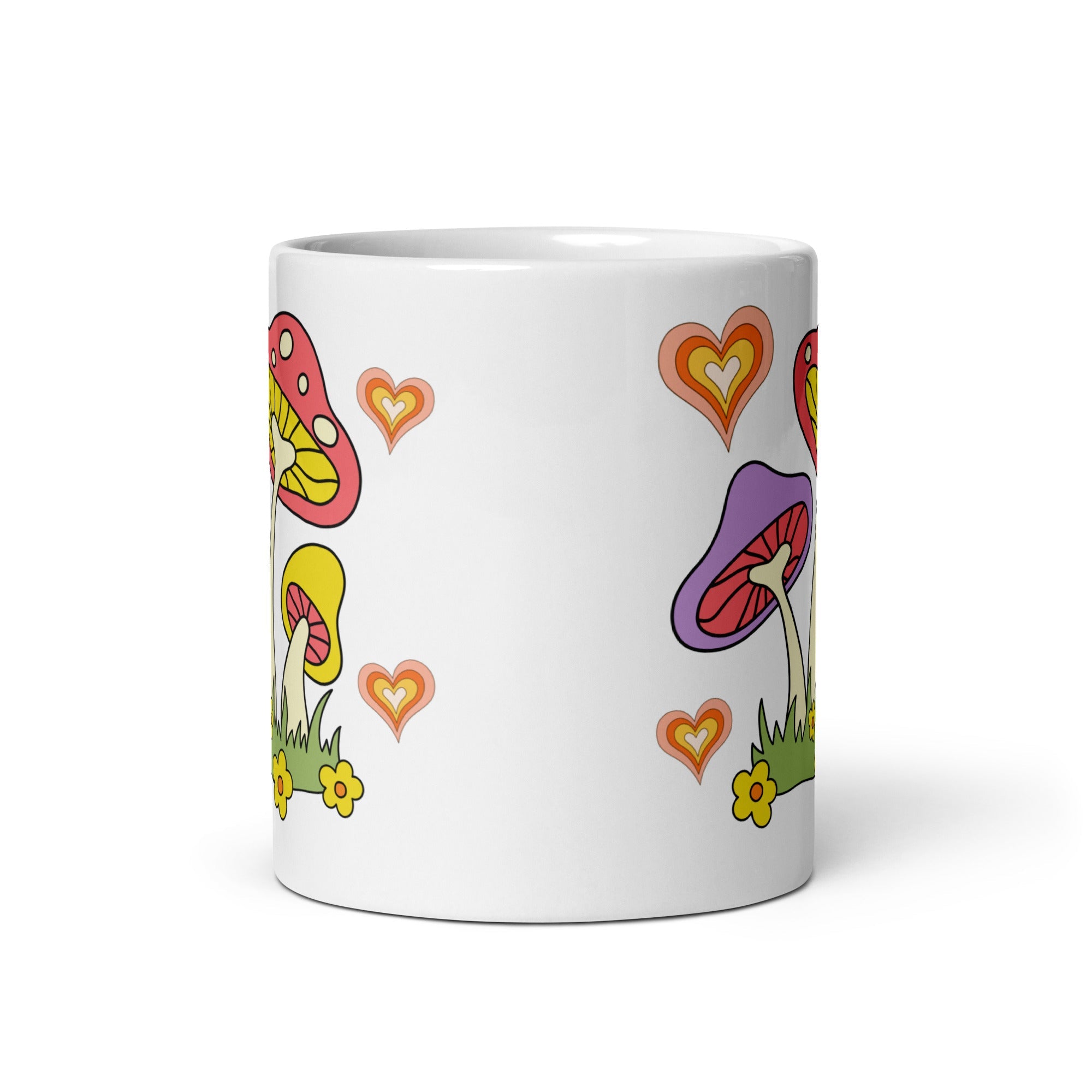 70s Retro Mushroom Coffee Mug Glossy Ceramic Mug