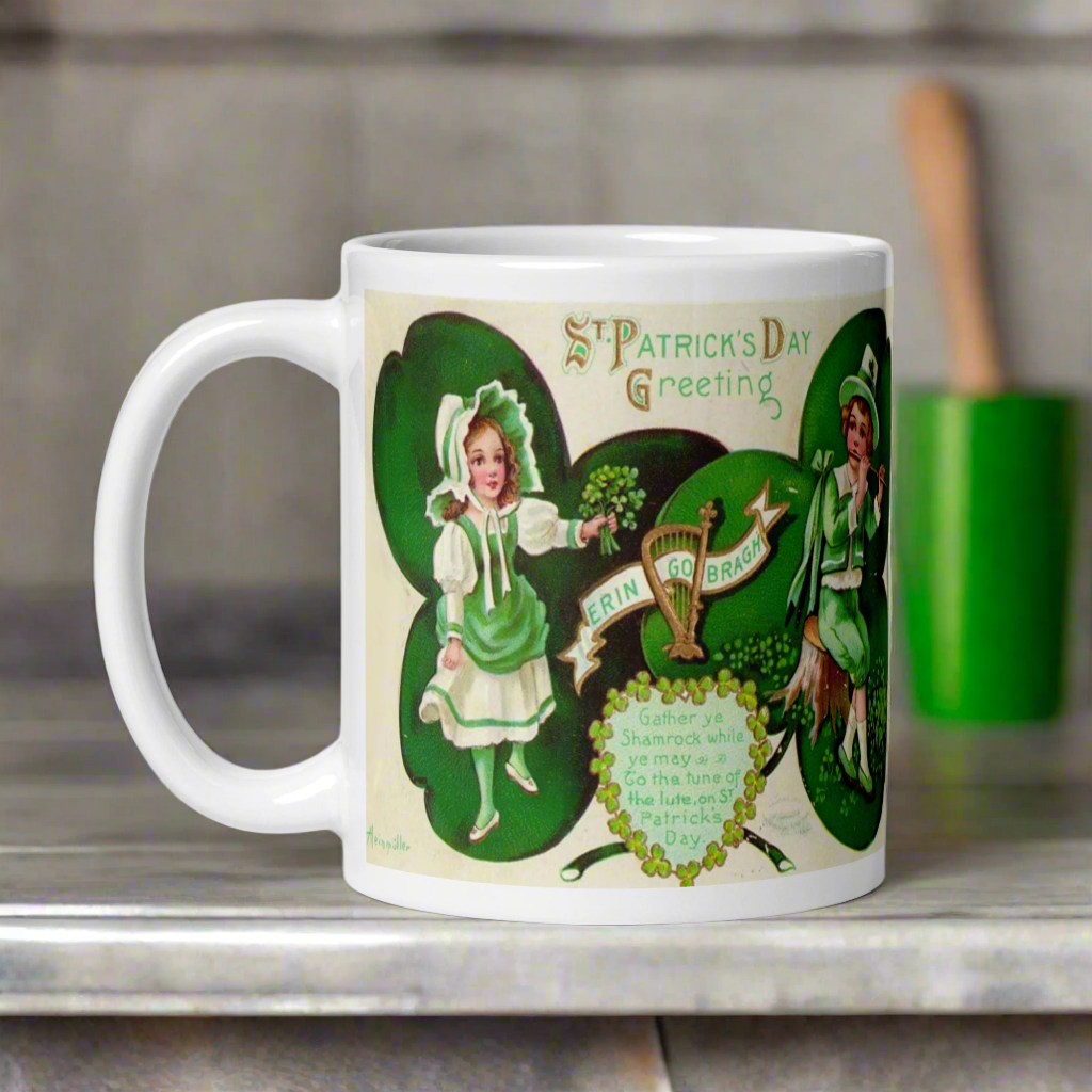 St. Patrick's Day Erin Go Bragh Vintage Irish Print Coffee Mug
