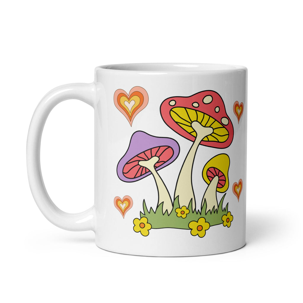 70s Retro Mushroom Coffee Mug Glossy Ceramic Mug