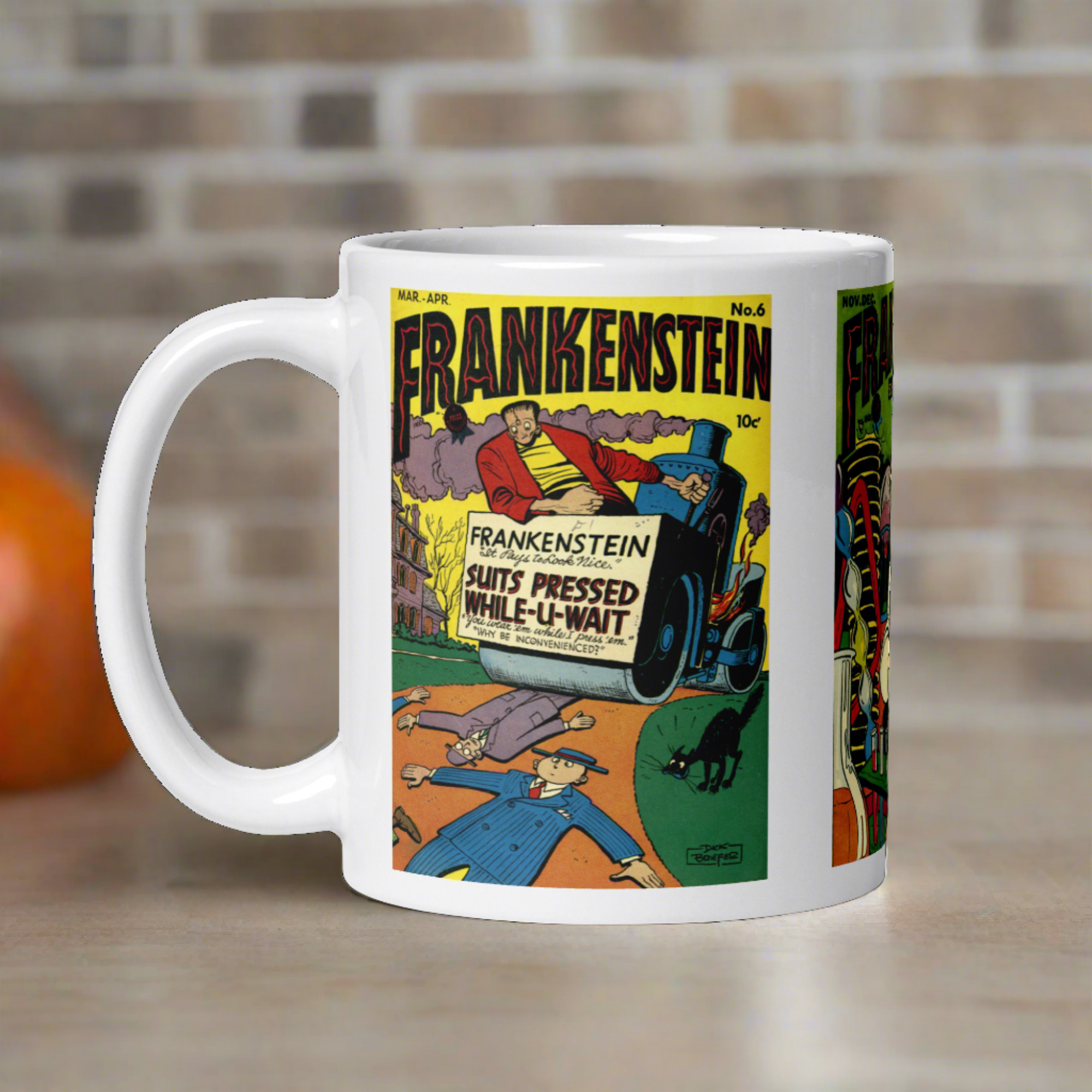Frankenstein Retro Vintage Comic Book Cover Halloween Coffee Mug