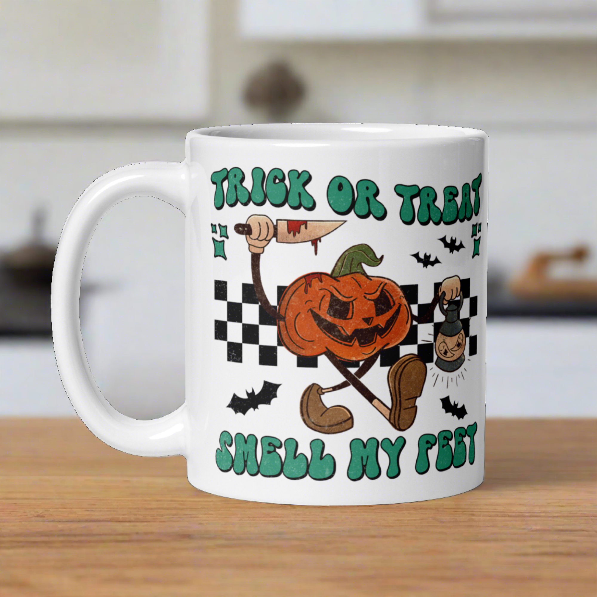 Trick Or Treat Smell My Feet Jack O Lantern Halloween Retro Style Coffee Mug