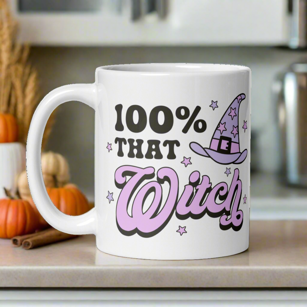 100% That Witch Halloween Celestial Glossy Coffee Mug