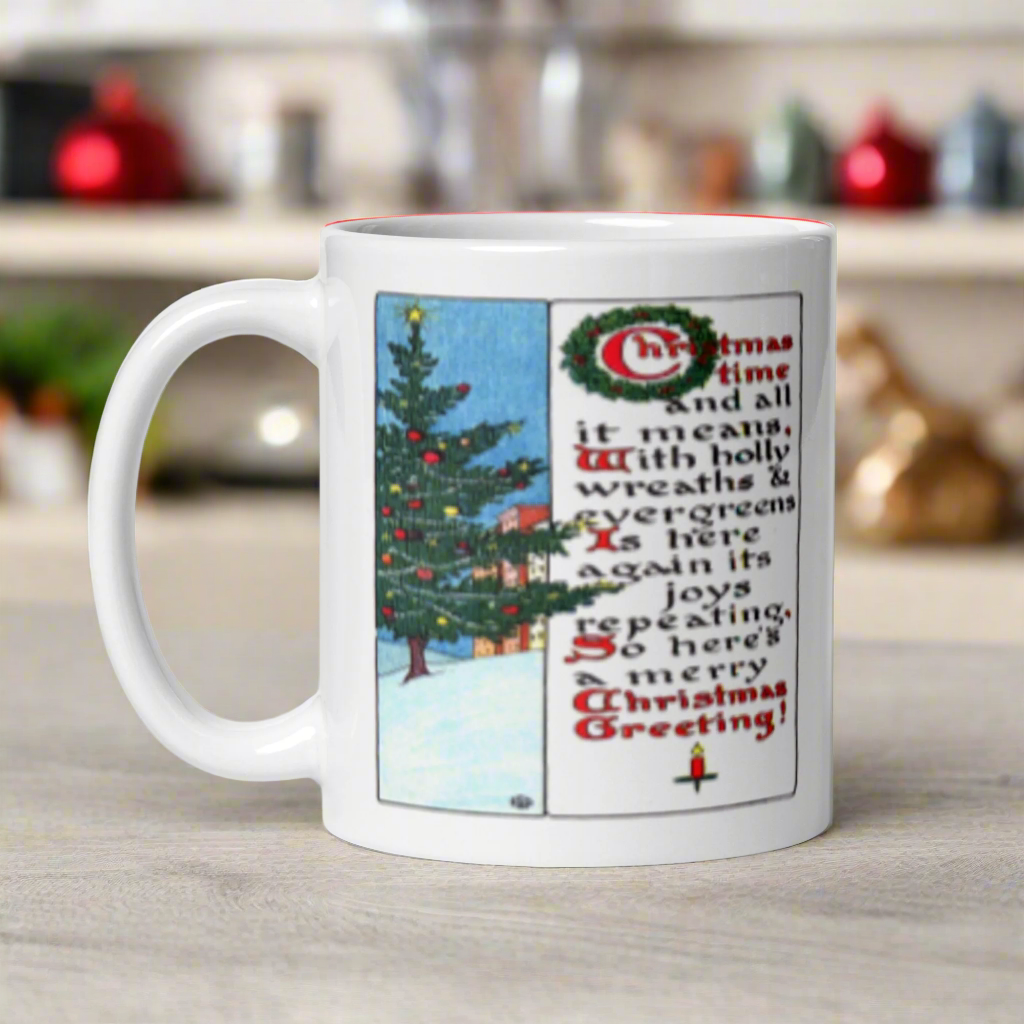 Christmas Greetings Poem Glossy Coffee Mug