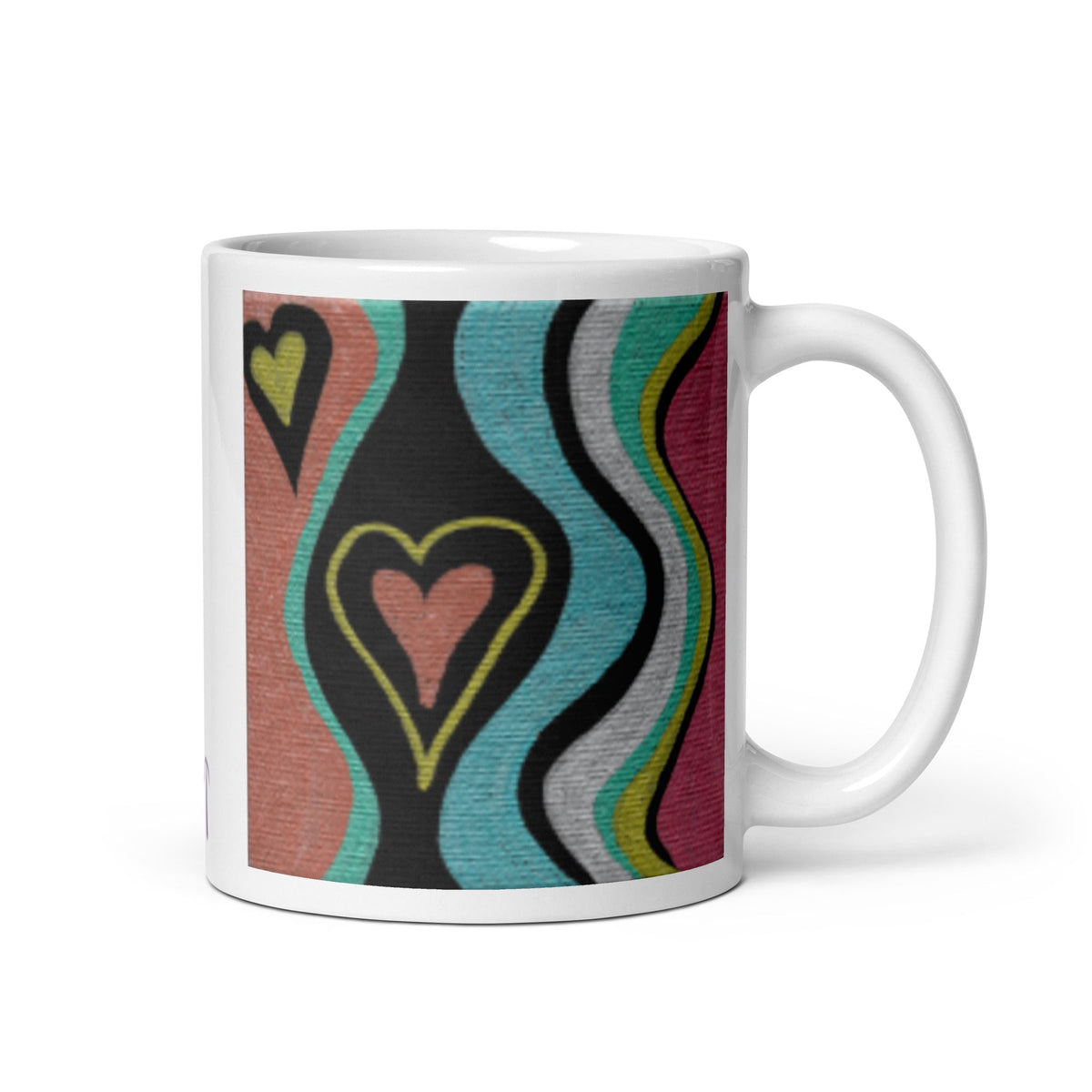 Love Finds A Way - Original Artwork by Caden Caraco on White Glossy Mug - Available in 12, 15, and 20 Ounces