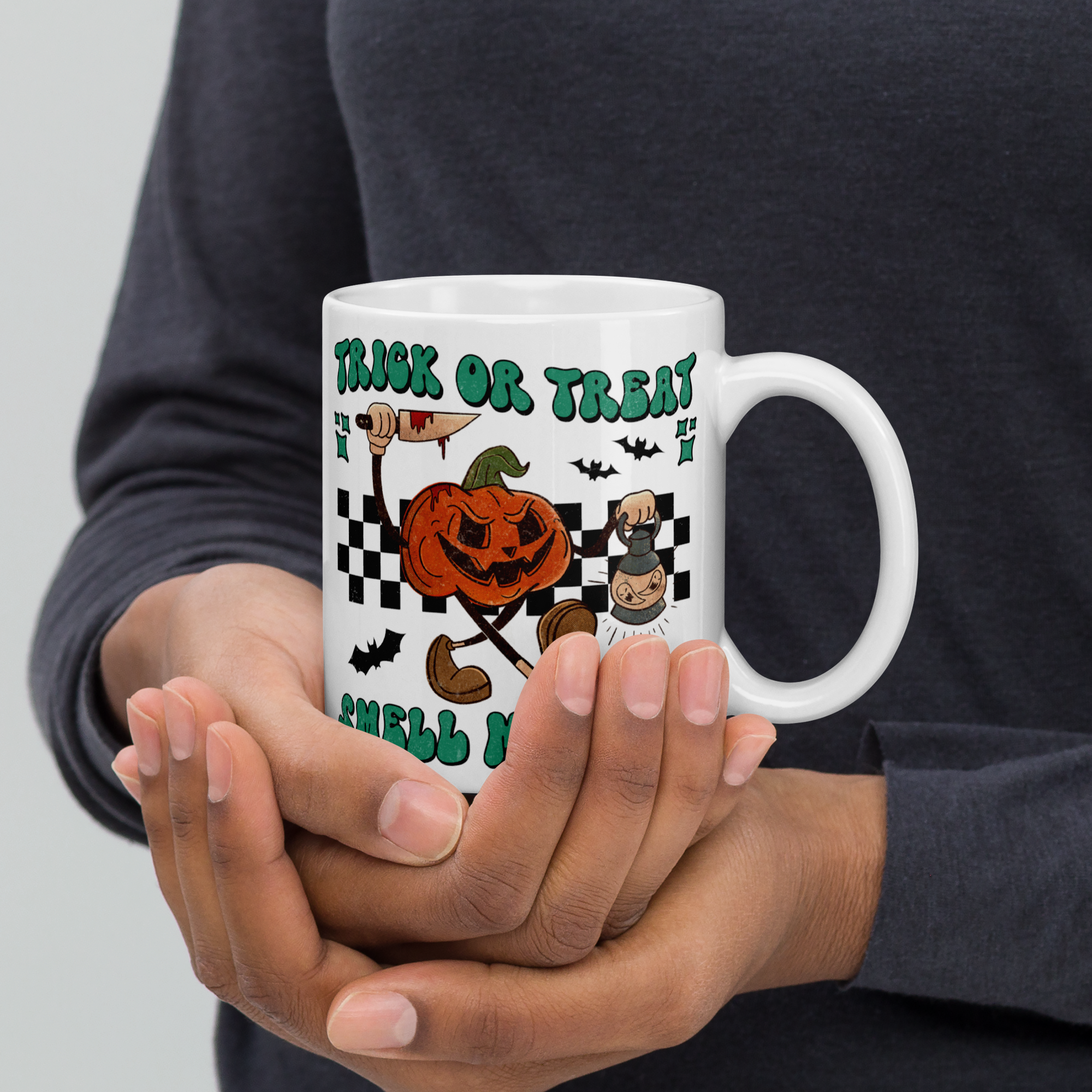 Trick Or Treat Smell My Feet Jack O Lantern Halloween Retro Style Coffee Mug