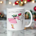 A Christmas Note Lady At Mailbox Retro Christmas Print Glossy Coffee Mug