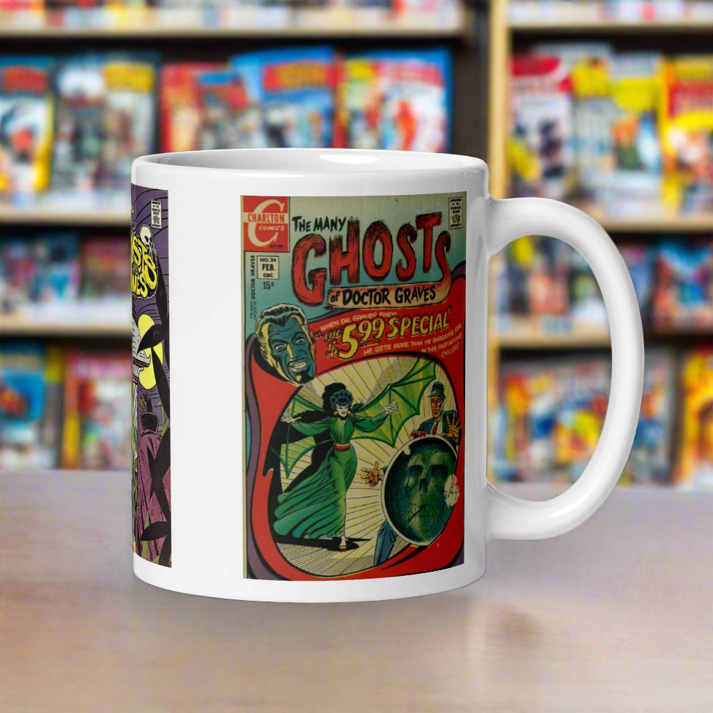 The Many Ghosts of Dr. Graves Vintage Horror Comic Book Cover Halloween Glossy Coffee Mug