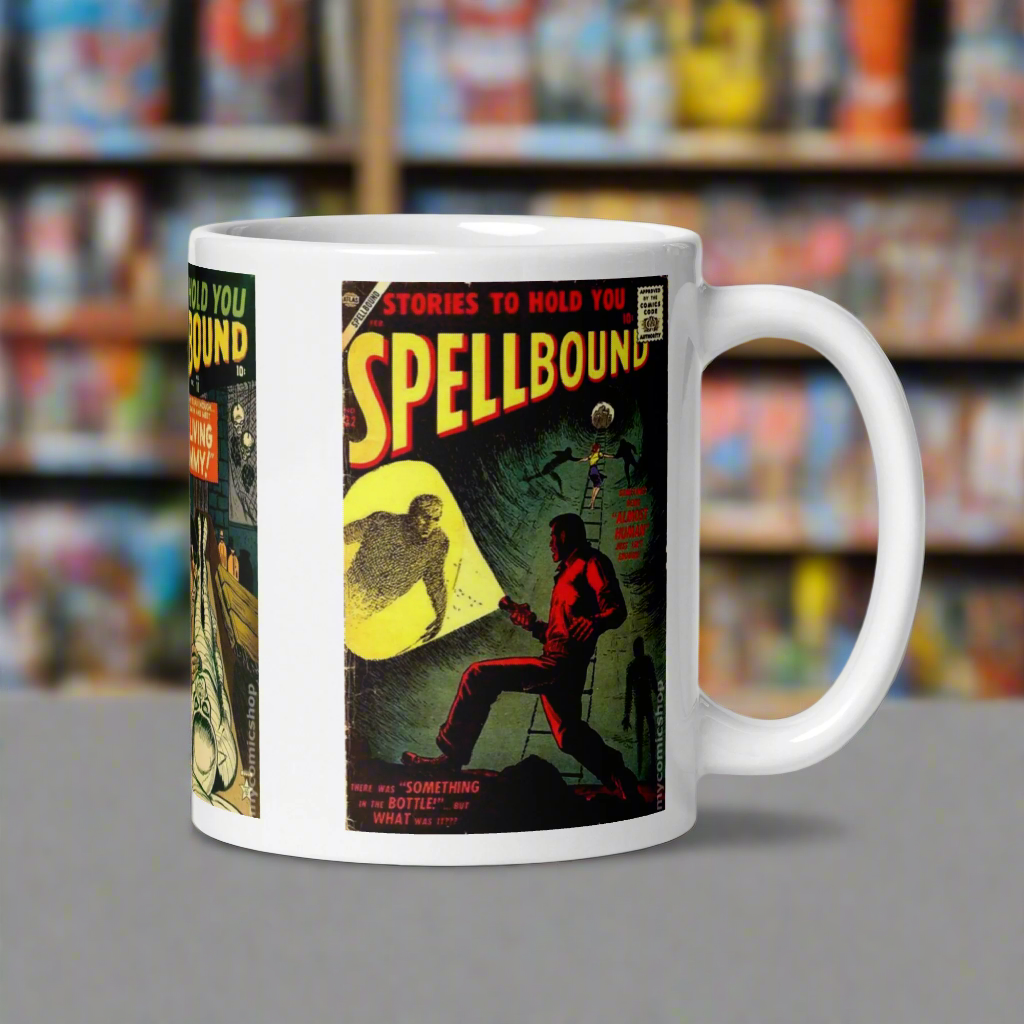 Stories To Hold You Spellbound Retro Vintage Comic Book Covers Halloween Glossy Coffee Mug