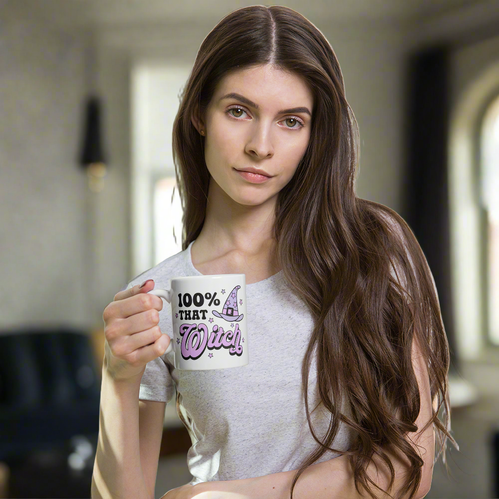 100% That Witch Halloween Celestial Glossy Coffee Mug