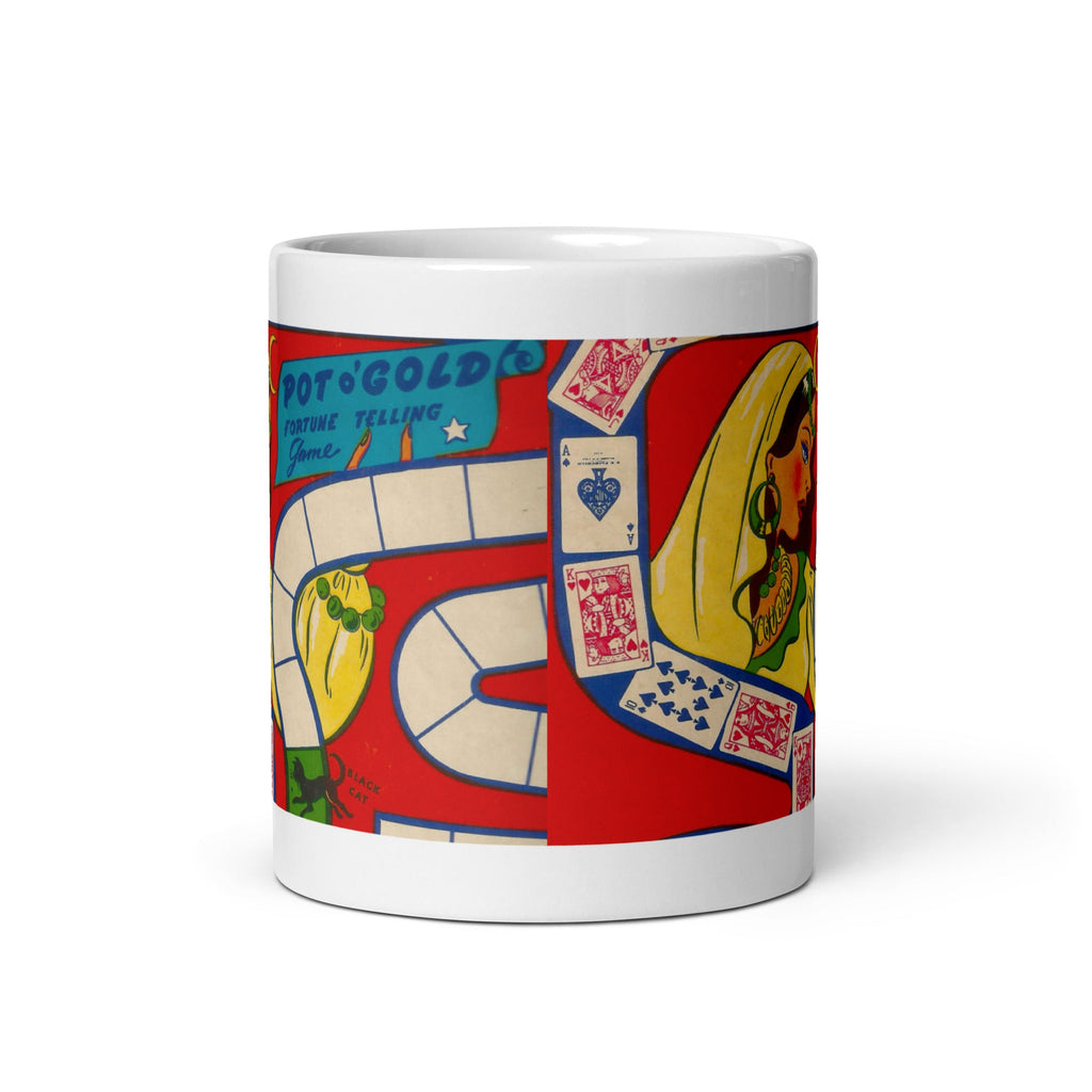 Pot Of Gold Fortune Telling Game White glossy Mug