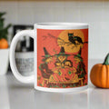 Three Witches Owls Full Moon Retro Halloween Glossy Ceramic Mug