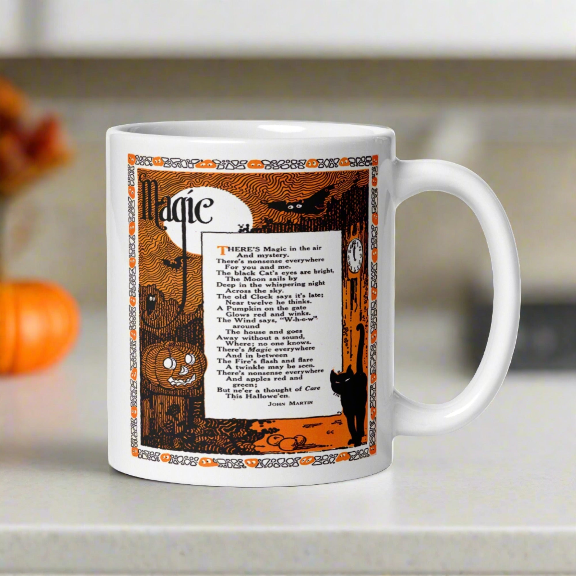 Magic Halloween Poem Retro Halloween Print Glossy Coffee Mug