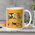 Vintage Halloween Skeleton and Jack O Lantern Bucket Coffee Mug