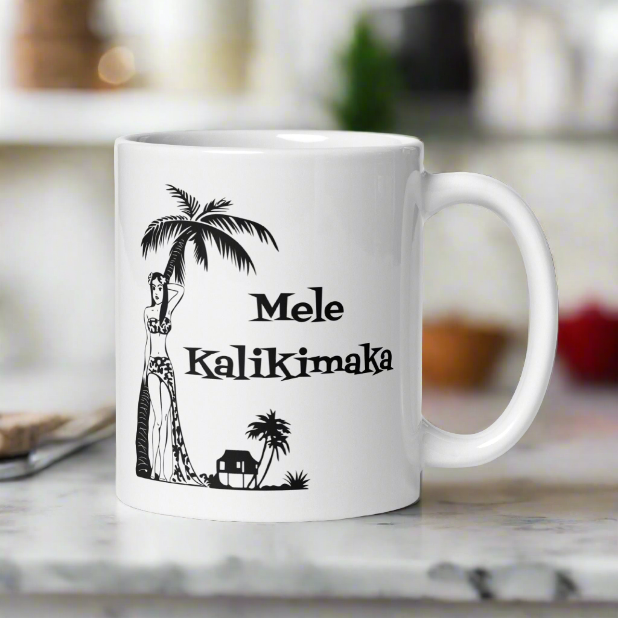 Mele Kalikimaka Atomic Era Style Christmas Glossy Coffee Mug