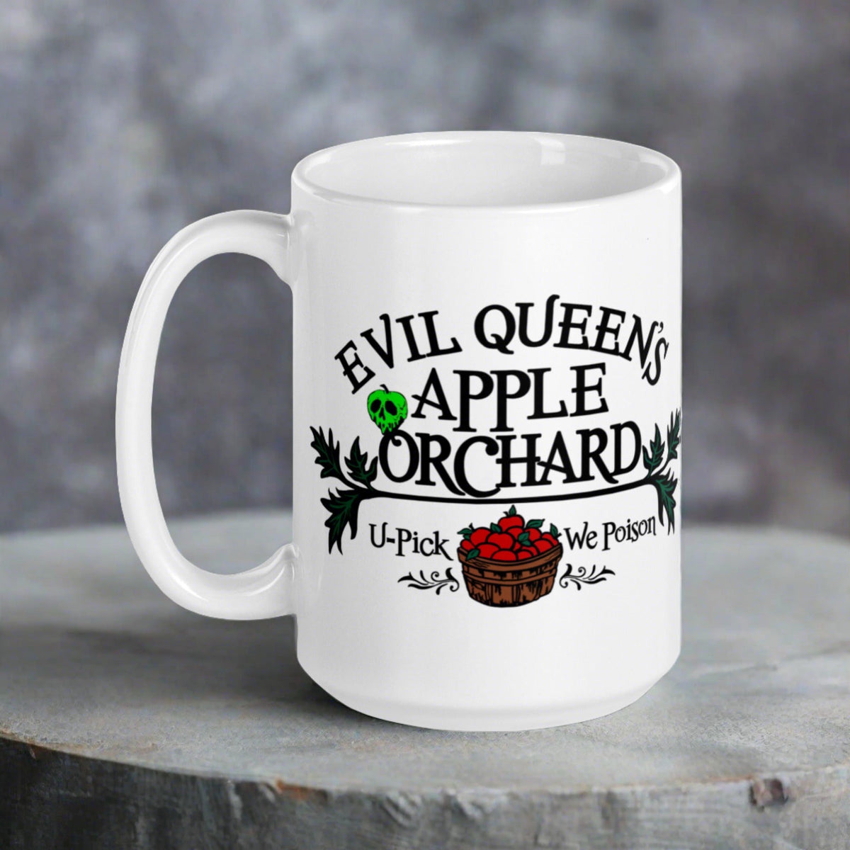 Evil Queen's Apple Orchard Your Pick We Poison Snow White Halloween Coffee Mug