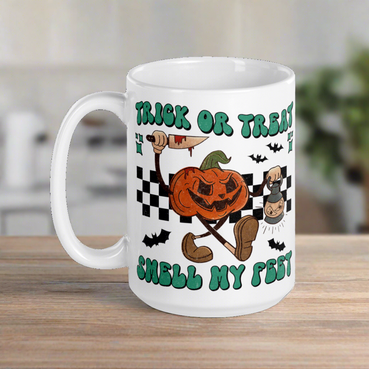 Trick Or Treat Smell My Feet Jack O Lantern Halloween Retro Style Coffee Mug