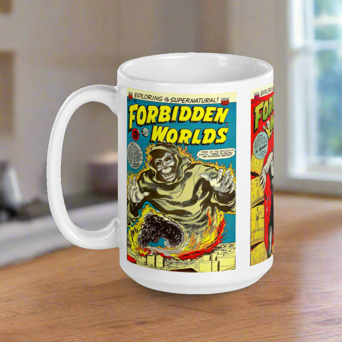 Forbidden Worlds Vintage Comic Book Covers Halloween Glossy Mug