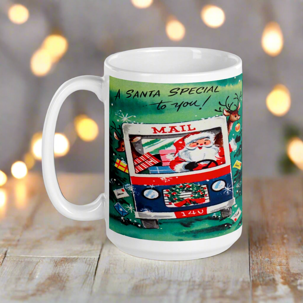 Santa Mail Carrier Christmas Glossy Coffee Mug