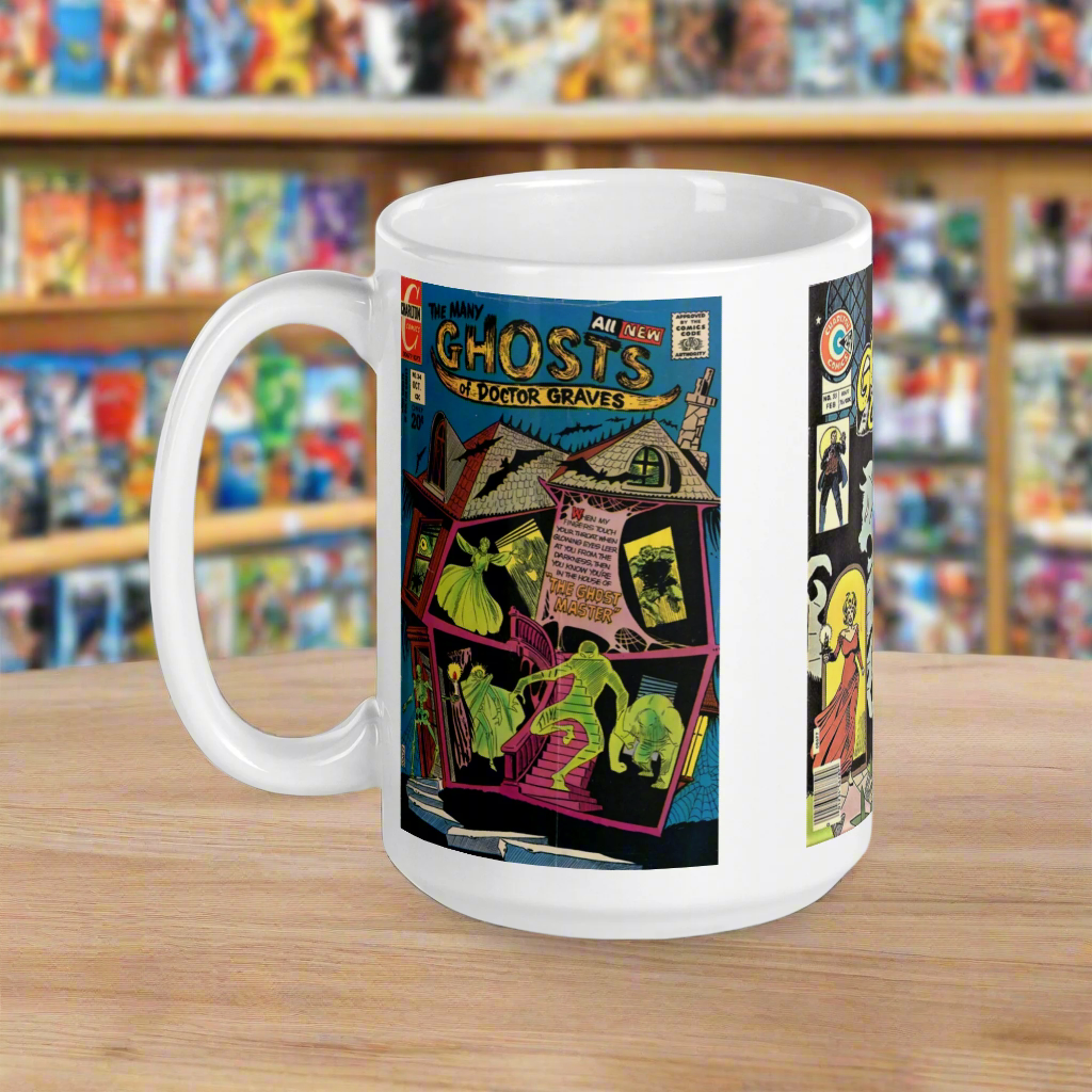 The Many Ghosts of Dr. Graves Vintage Horror Comic Book Cover Halloween Glossy Coffee Mug