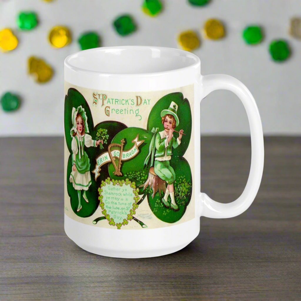 St. Patrick's Day Erin Go Bragh Vintage Irish Print Coffee Mug