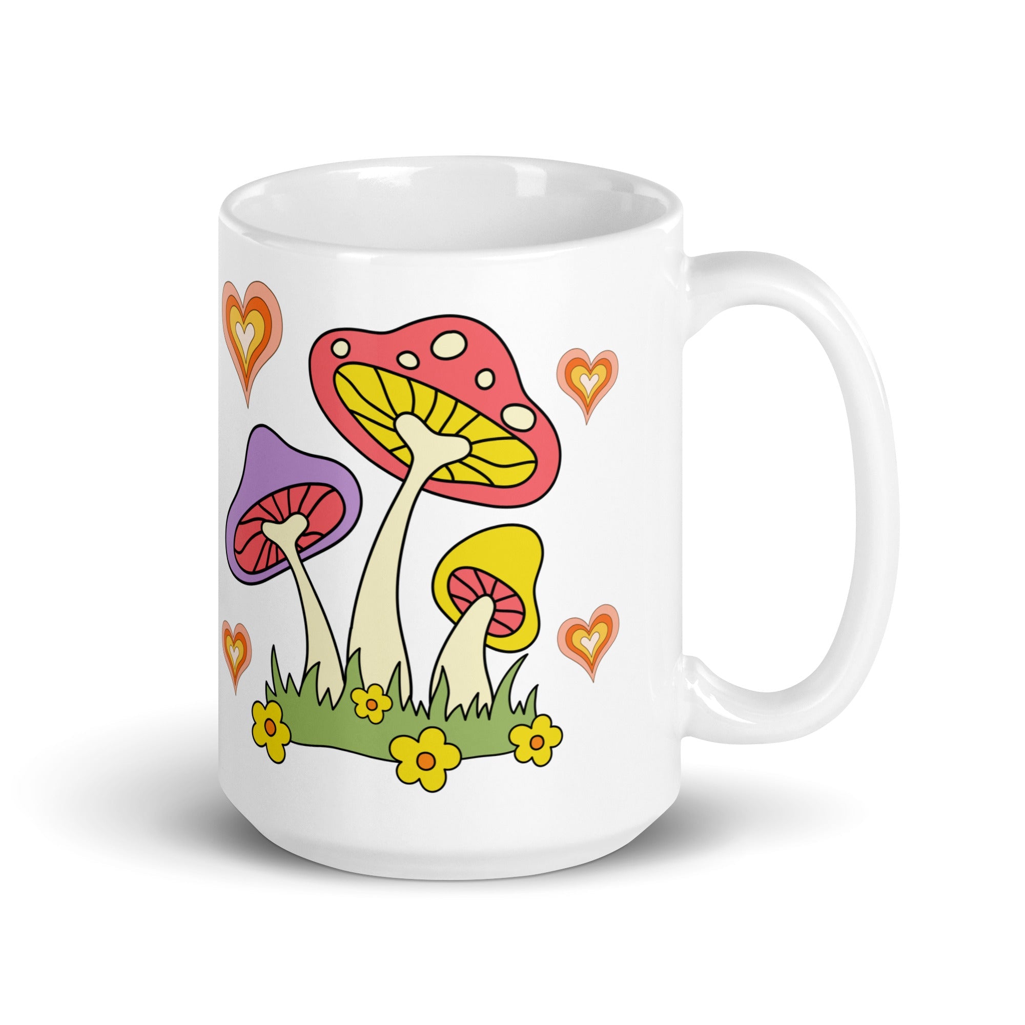 70s Retro Mushroom Coffee Mug Glossy Ceramic Mug