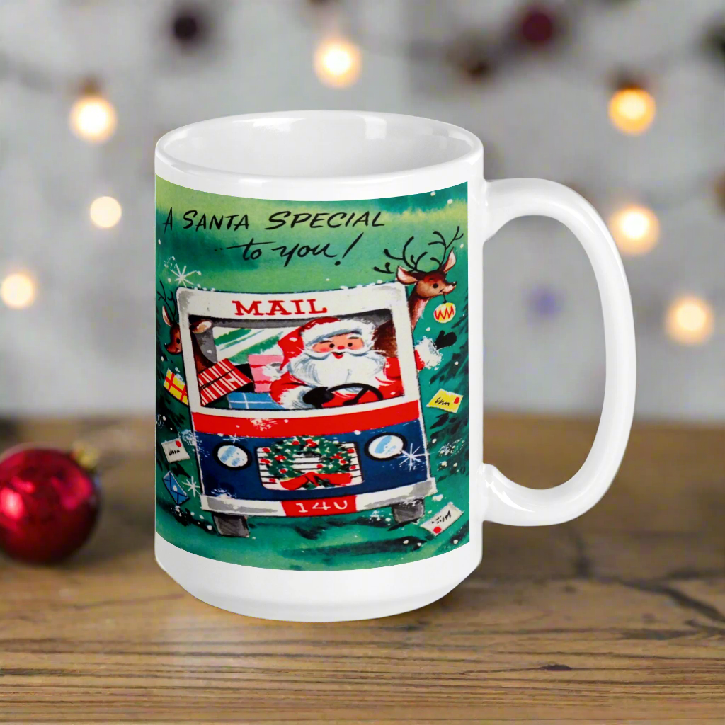 Santa Mail Carrier Christmas Glossy Coffee Mug