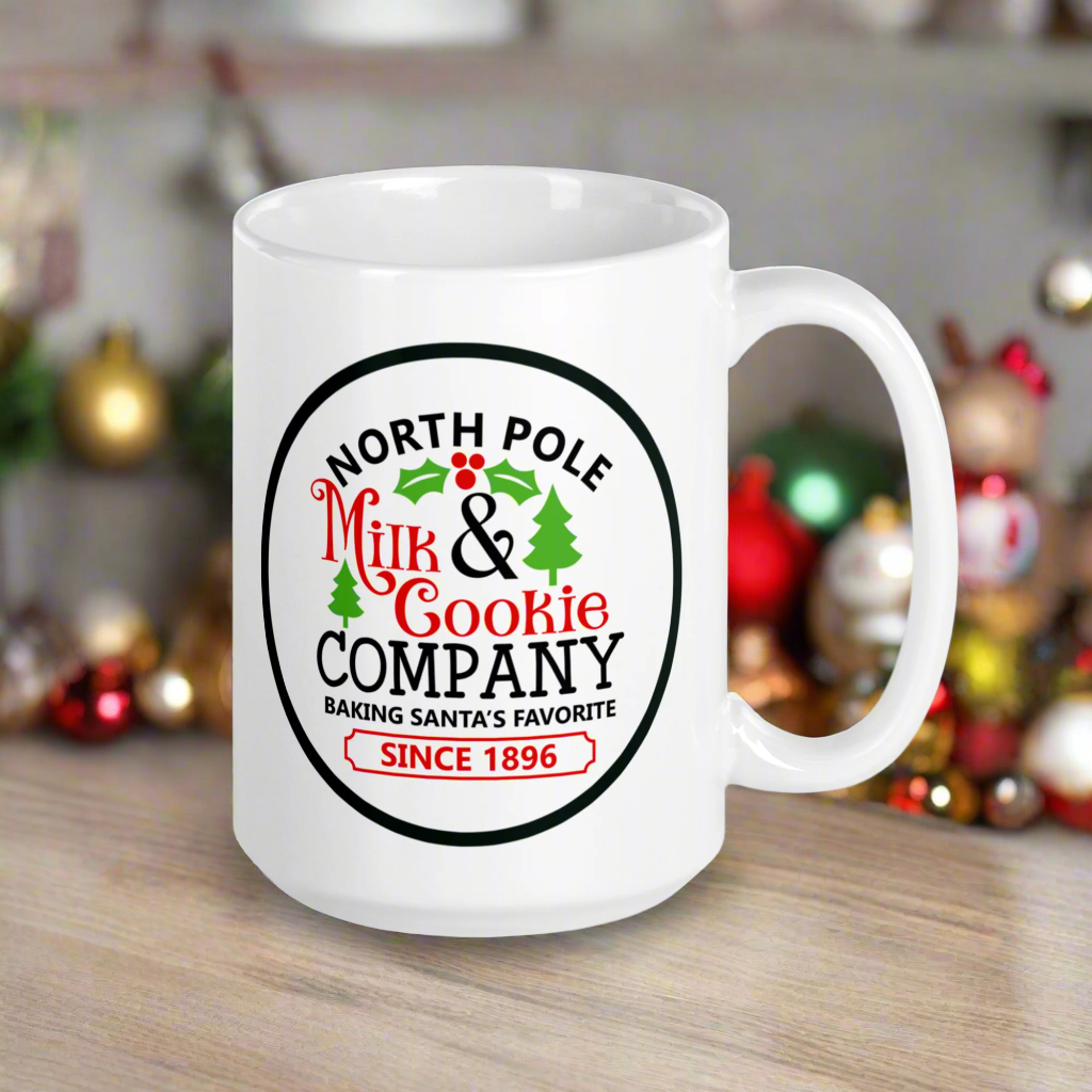 Santa's Milk and Cookie Company Christmas Glossy Coffee Mug
