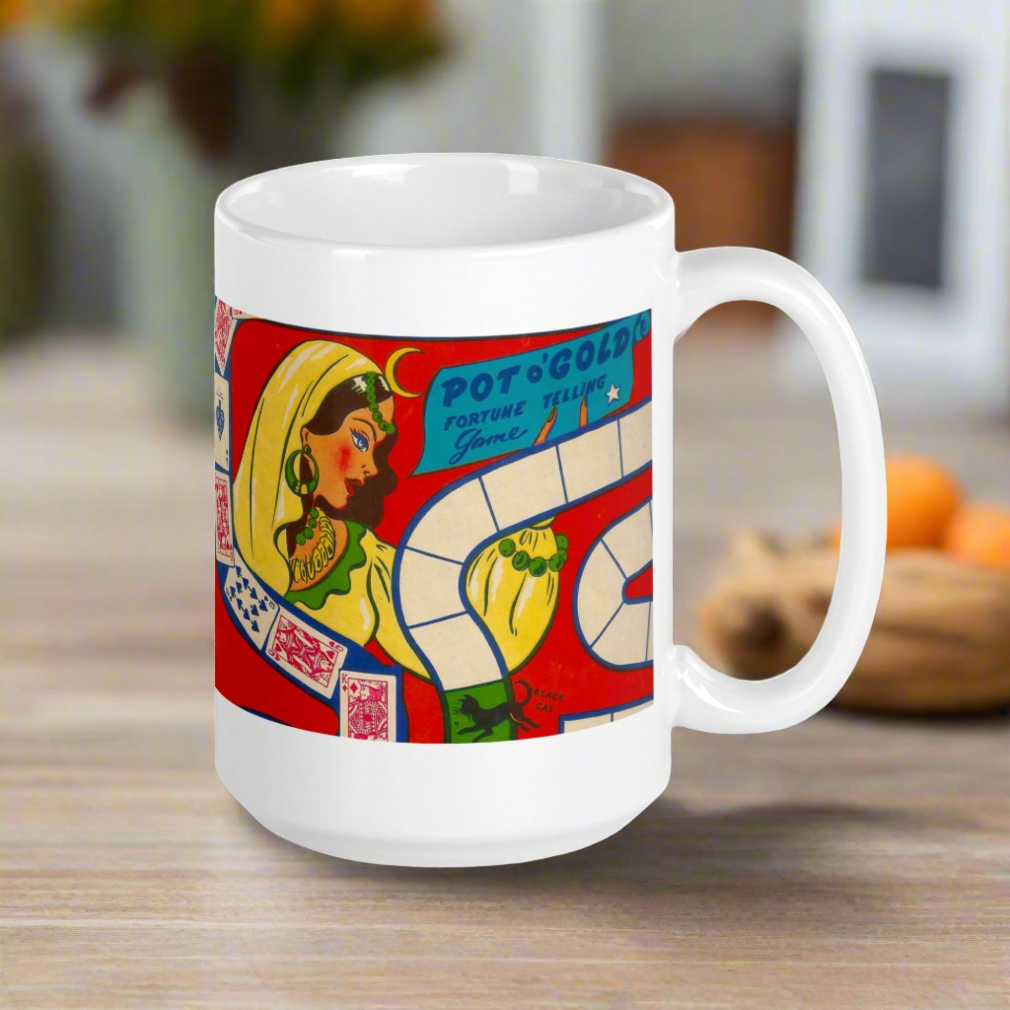 Fortune Telling Vintage Pot O'Luck Board Game Retro Halloween Glossy Coffee Mug
