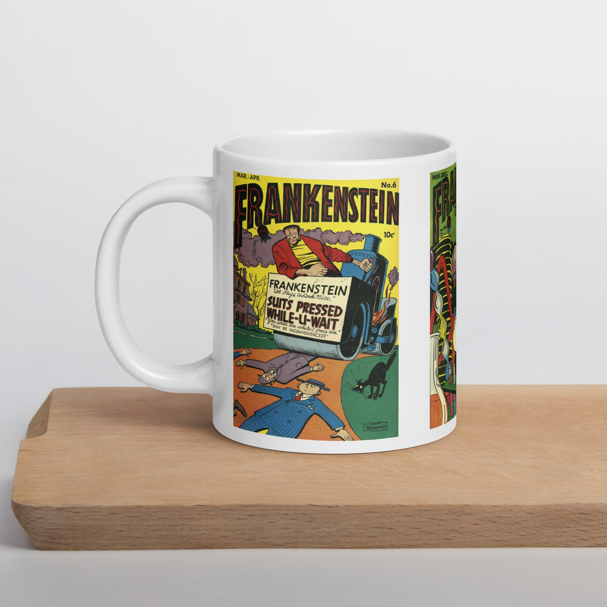 Frankenstein Retro Vintage Comic Book Cover Halloween Coffee Mug