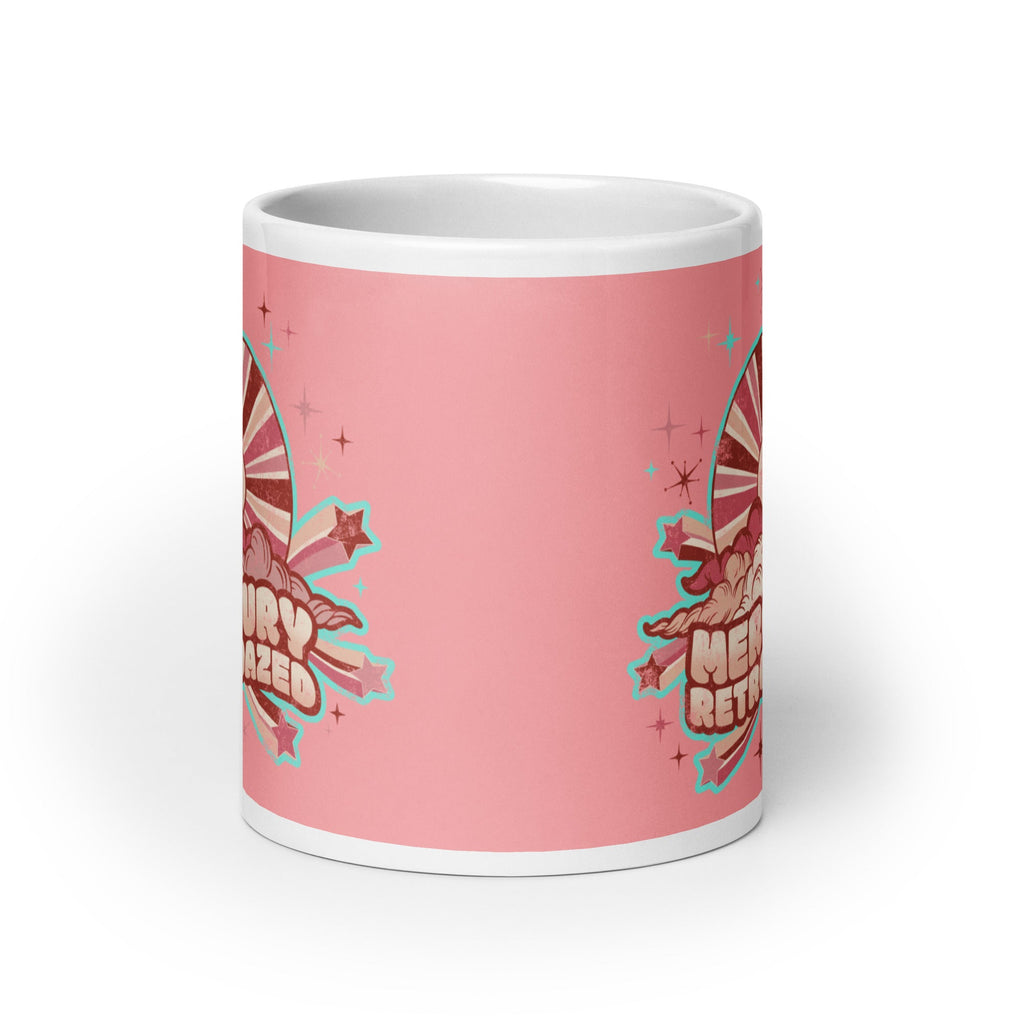 Mercury Retrodazed Astronomy Mercury Retrograde Celestial Pink Distressed Style Celestial Glossy Mug