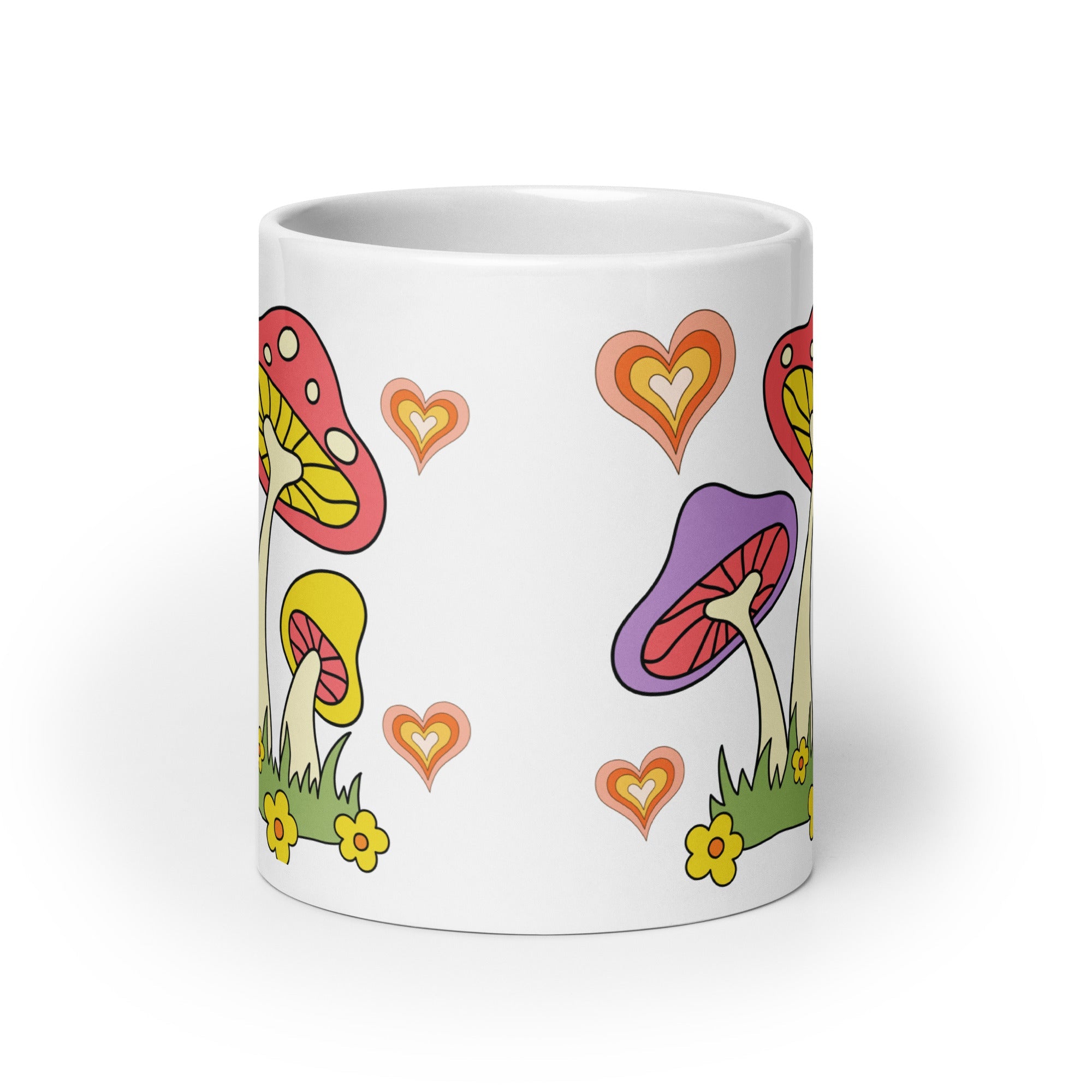 70s Retro Mushroom Coffee Mug Glossy Ceramic Mug