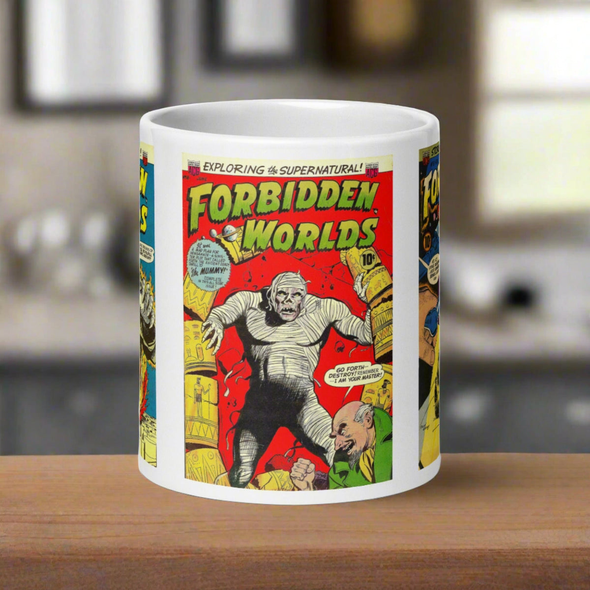 Forbidden Worlds Vintage Comic Book Covers Halloween Glossy Mug