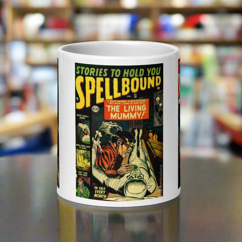 Stories To Hold You Spellbound Retro Vintage Comic Book Covers Halloween Glossy Coffee Mug